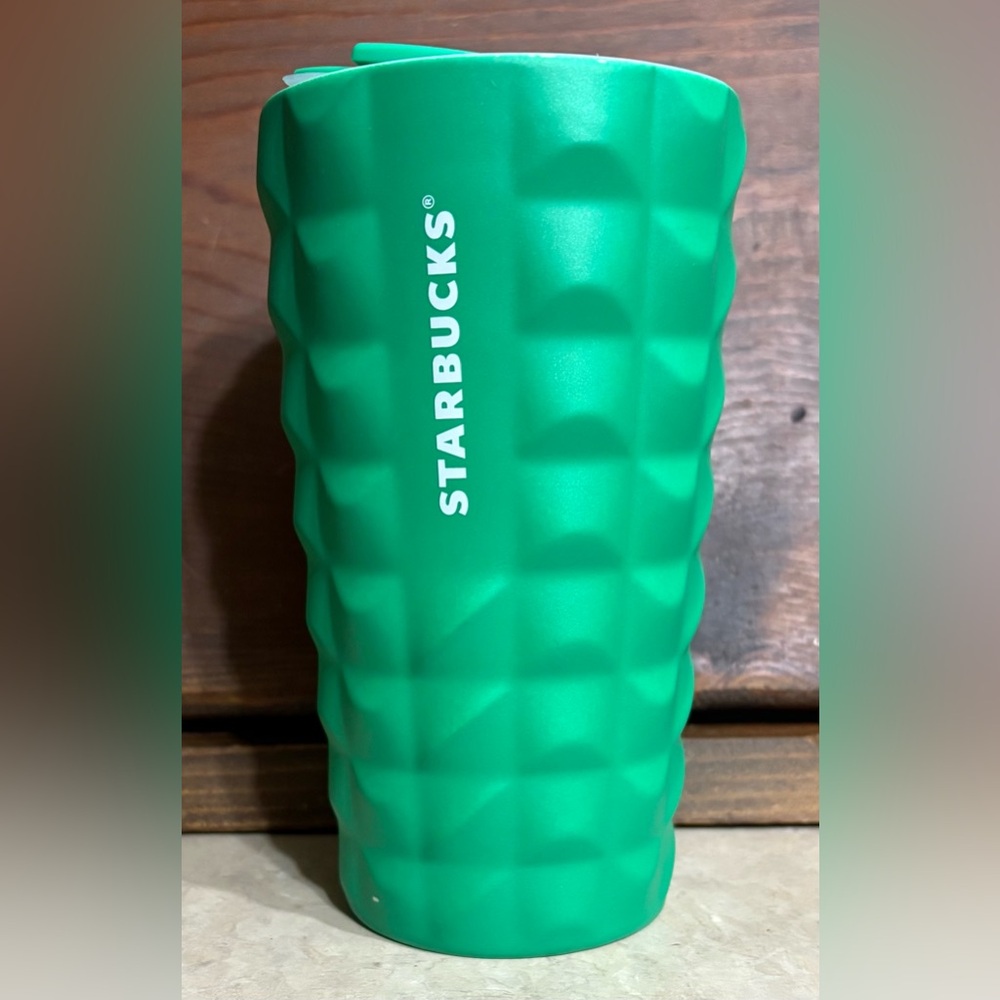 Starbucks Green Textured Tumbler with lid 
12 ounces